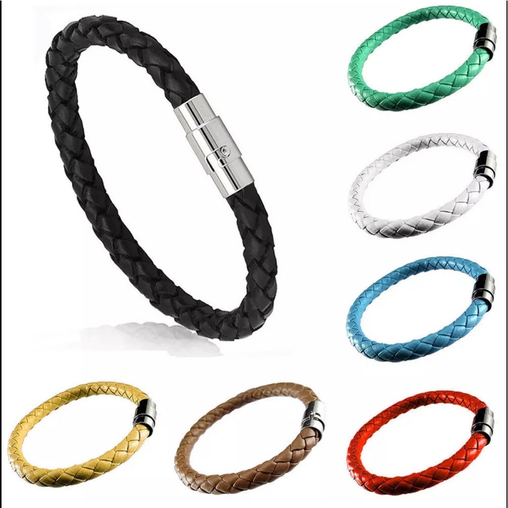 Leather Braided Stackable Unisex Bracelet